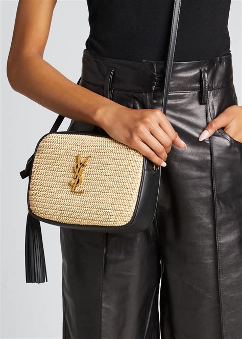 pochette rafia ysl|saint laurent raffia pouch.